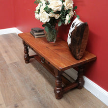 Load image into Gallery viewer, x SOLD Vintage French Coffee Table with Two Drawers, or Oak Two-drawer Hall Seat. B11562