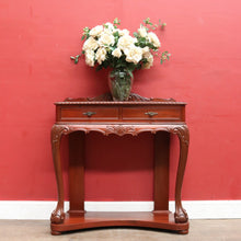 Load image into Gallery viewer, Vintage Australian Cedar Carved Hall Table Console Table with Drawers. B13141