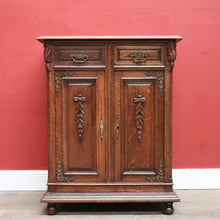 Load image into Gallery viewer, x SOLD Antique French Oak Hall Cabinet with 2 Drawers and Cupboard Storage. B11803