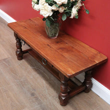 Load image into Gallery viewer, x SOLD Vintage French Coffee Table with Two Drawers, or Oak Two-drawer Hall Seat. B11562