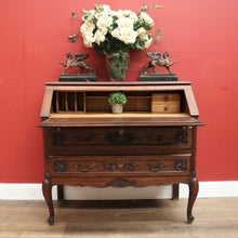 Load image into Gallery viewer, x SOLD Antique French Oak Writing Bureau with Two Drawers Below the Desk. Chest of Drawers. B11464