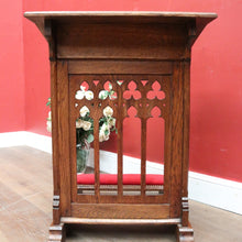 Load image into Gallery viewer, x SOLD Antique French Oak Gothic Prayer Chair or Kneeler. Prie-Dieu Chair, Red Velvet. B11994
