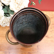 Load image into Gallery viewer, x SOLD Antique French Brass and Copper Umbrella Holder or Stand, also for Walking Sticks or Canes. B11872