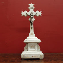 Load image into Gallery viewer, x SOLD Antique French Marble Crucifix with Gilt Detail on the Cross, Jesus on the Cross. B11586