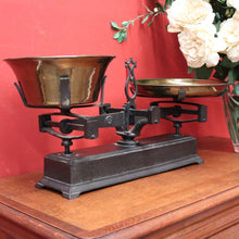 Load image into Gallery viewer, x SOLD Antique French Cast Iron and Brass Pan Scales, Kitchen, Fruit Market Scales. B11893