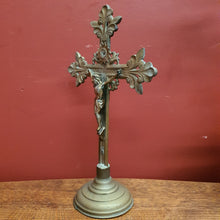 Load image into Gallery viewer, Antique Brass Crucifix, Cross, Jesus on the Cross, Home Worship or Devotion. B11600
