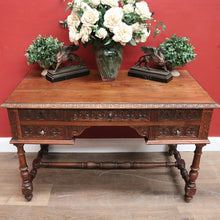 Load image into Gallery viewer, x SOLD Antique French Desk, Five Drawer Office Desk with 2 Keys French Oak, Stretcher Base. B11382