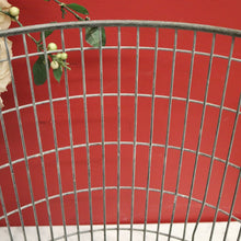 Load image into Gallery viewer, x SOLD Antique Belgian Galvanised Steel Basket, Wood Log Basket, Pillow Basket, Industrial Double-handle Basket B11357