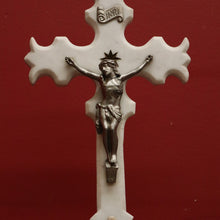 Load image into Gallery viewer, x SOLD Antique French Marble Crucifix with Gilt Detail on the Cross, Jesus on the Cross. B11586