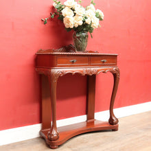 Load image into Gallery viewer, Vintage Australian Cedar Carved Hall Table Console Table with Drawers. B13141