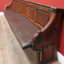 Load image into Gallery viewer, x SOLD Antique French Church Pew, Antique Oak Church or Gothic Hall Seat, Verandah Chair B11540