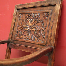 Load image into Gallery viewer, Antique French Hall Chair, an Oak and Rush Seat Carver, Office Chair or Armchair. B11801