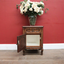 Load image into Gallery viewer, x SOLD Vintage French Oak Bedside Cabinet or Lamp or side Table, Drawer and Cupboard Storage. B11578