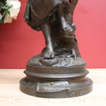 Load image into Gallery viewer, x SOLD Antique French Spelter of a Maiden holding a Basket, Louis Emile Cana 1845-1895. B11633
