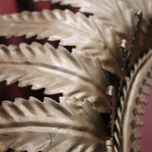 Load image into Gallery viewer, x SOLD A Mid-Century Gilt-coloured Metal and Mirror Sunburst-style Wall Mirror, Leaf Pattern. B11682