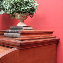 Load image into Gallery viewer, x SOLD Antique English Roll Top Desk or Barrel Top Desk, Pedestal Office Desk, Leather. B11534