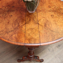Load image into Gallery viewer, x SOLD Antique English Burr Walnut Drop Leaf Table, Wine, Side, Sutherland Table. B11810