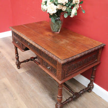Load image into Gallery viewer, x SOLD Antique French Desk, Five Drawer Office Desk with 2 Keys French Oak, Stretcher Base. B11382