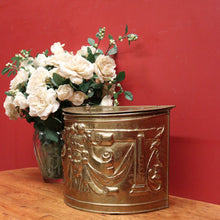 Load image into Gallery viewer, x SOLD Antique French Brass Coal Scuttle, with Acorn Handles, Now Shoe Storage Box. B11720