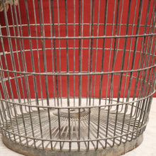 Load image into Gallery viewer, x SOLD Antique Belgian Galvanised Steel Basket, Wood Log Basket, Pillow Basket, Industrial Double-handle Basket B11357