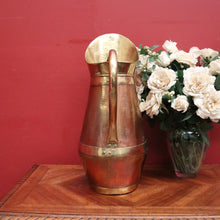 Load image into Gallery viewer, x SOLD Antique French Copper and Brass Water Pitcher, Jug or Umbrella Holder Stand. B11887