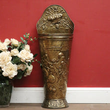 Load image into Gallery viewer, x SOLD French Brass Umbrella Holder or Stand, Pressed Brass Walking Stick Holder. B11865