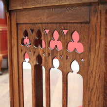 Load image into Gallery viewer, x SOLD Antique French Oak Gothic Prayer Chair or Kneeler. Prie-Dieu Chair, Red Velvet. B11994