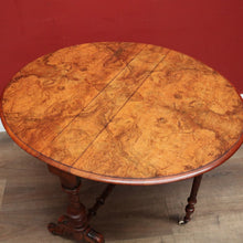 Load image into Gallery viewer, x SOLD Antique English Burr Walnut Drop Leaf Table, Wine, Side, Sutherland Table. B11810