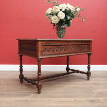 Load image into Gallery viewer, x SOLD Antique French Desk, Five Drawer Office Desk with 2 Keys French Oak, Stretcher Base. B11382