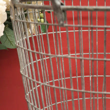 Load image into Gallery viewer, x SOLD Antique Belgian Galvanised Steel Basket, Wood Log Basket, Pillow Basket, Industrial Double-handle Basket B11357
