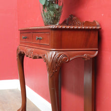 Load image into Gallery viewer, Vintage Australian Cedar Carved Hall Table Console Table with Drawers. B13141