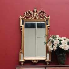 Load image into Gallery viewer, x SOLD Grand Antique French Gilt Mirror with Feather Detail to the Top, Bevelled Mirror. B11347