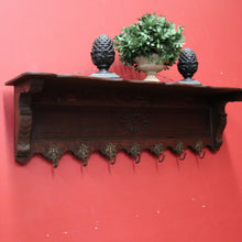 Load image into Gallery viewer, x SOLD Vintage French Oak Coat Rack With Seven Brass Hooks, Scarf, Hat Rack. B11883