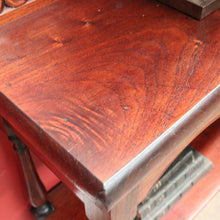 Load image into Gallery viewer, x SOLD Colonial Australian Cedar Console Table, Tier to the base, with a Thomas Hope scroll backboard. B11977