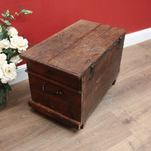 Load image into Gallery viewer, x SOLD Antique French circa 1840 Blanket Box or Coffer, Trunk or Chest with Iron Handles. B11817a