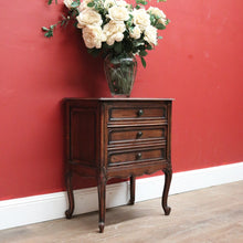 Load image into Gallery viewer, x SOLD Antique French Bedside Cabinet or Lamp Side Table with Cupboard and Drawer Storage B11438