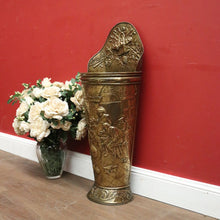 Load image into Gallery viewer, x SOLD French Brass Umbrella Holder or Stand, Pressed Brass Walking Stick Holder. B11865