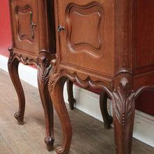 Load image into Gallery viewer, x SOLD Antique Bedside Cabinets or Lamp Tables, French Antique circa 1890, Marble Tops. B11676