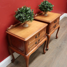 Load image into Gallery viewer, x SOLD A Pair of Vintage Bedside Cabinets or 2 Drawer, 1 Shelf Lamp Side Tables. B11798