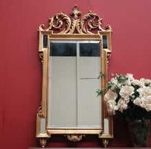 Load image into Gallery viewer, x SOLD Grand Antique French Gilt Mirror with Feather Detail to the Top, Bevelled Mirror. B11347