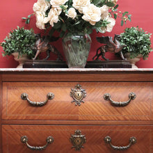 Load image into Gallery viewer, x SOLD Antique French Chest of Drawers, Entry or Hall Table, Cabinet with Marble Top and Brass Handles B11329