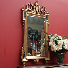 Load image into Gallery viewer, x SOLD Grand Antique French Gilt Mirror with Feather Detail to the Top, Bevelled Mirror. B11347