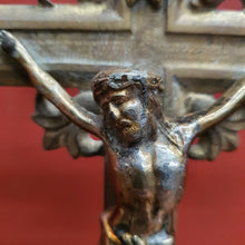 Load image into Gallery viewer, x SOLD Antique Brass Crucifix, Cross, Jesus on the Cross, Home Worship or Devotion. B11600