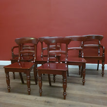 Load image into Gallery viewer, Set of Six Australian Cedar Kitchen or Dining Chairs – Vintage Timber Seating. B12582