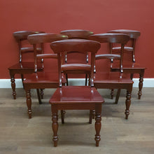 Load image into Gallery viewer, Set of Six Australian Cedar Kitchen or Dining Chairs – Vintage Timber Seating. B12582