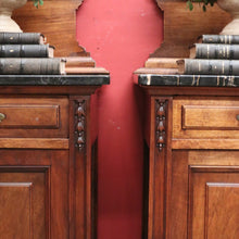 Load image into Gallery viewer, x SOLD Pair of Antique French Bedsides, Black Marble Top Lamp Tables. B11524