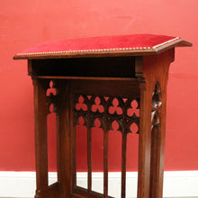 Load image into Gallery viewer, x SOLD Antique French Oak Gothic Prayer Chair or Kneeler. Prie-Dieu Chair, Red Velvet. B11994