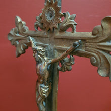 Load image into Gallery viewer, x SOLD Antique Brass Crucifix, Cross, Jesus on the Cross, Home Worship or Devotion. B11600