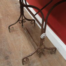Load image into Gallery viewer, x SOLD Antique Wrought Iron and Marble Top French Outdoor Garden Table, potting Table. B11629