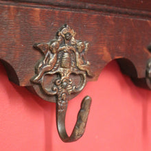 Load image into Gallery viewer, x SOLD Vintage French Oak Coat Rack With Seven Brass Hooks, Scarf, Hat Rack. B11883